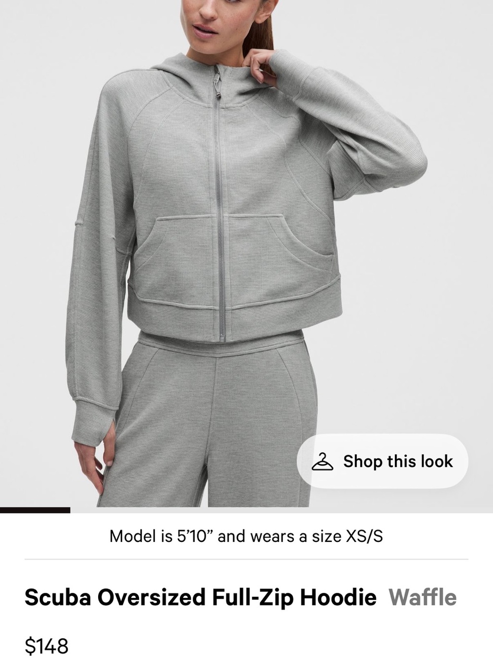 Lululemon Scuba Oversized Full-Zip Hoodie - Dark Gray